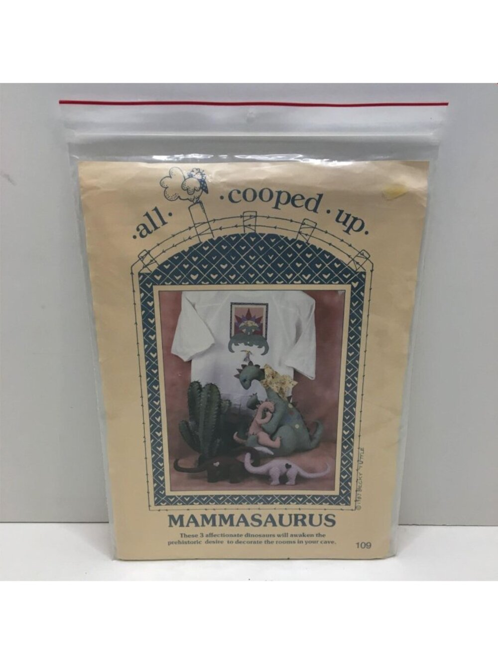 Vintage Becky Tuttle All Cooped Up Mammasaurus Sewing Pattern Dinosaurs